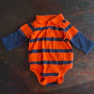 Baby long sleeve polo onesie